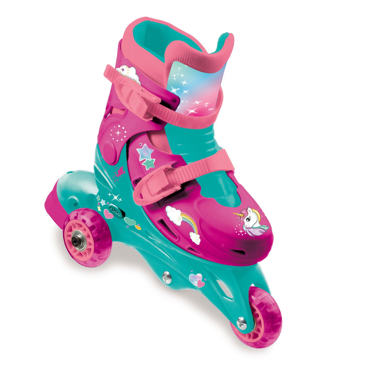 Mondo Kinder-Inlineskates mit Einhornmotiv, Größe 29-32
