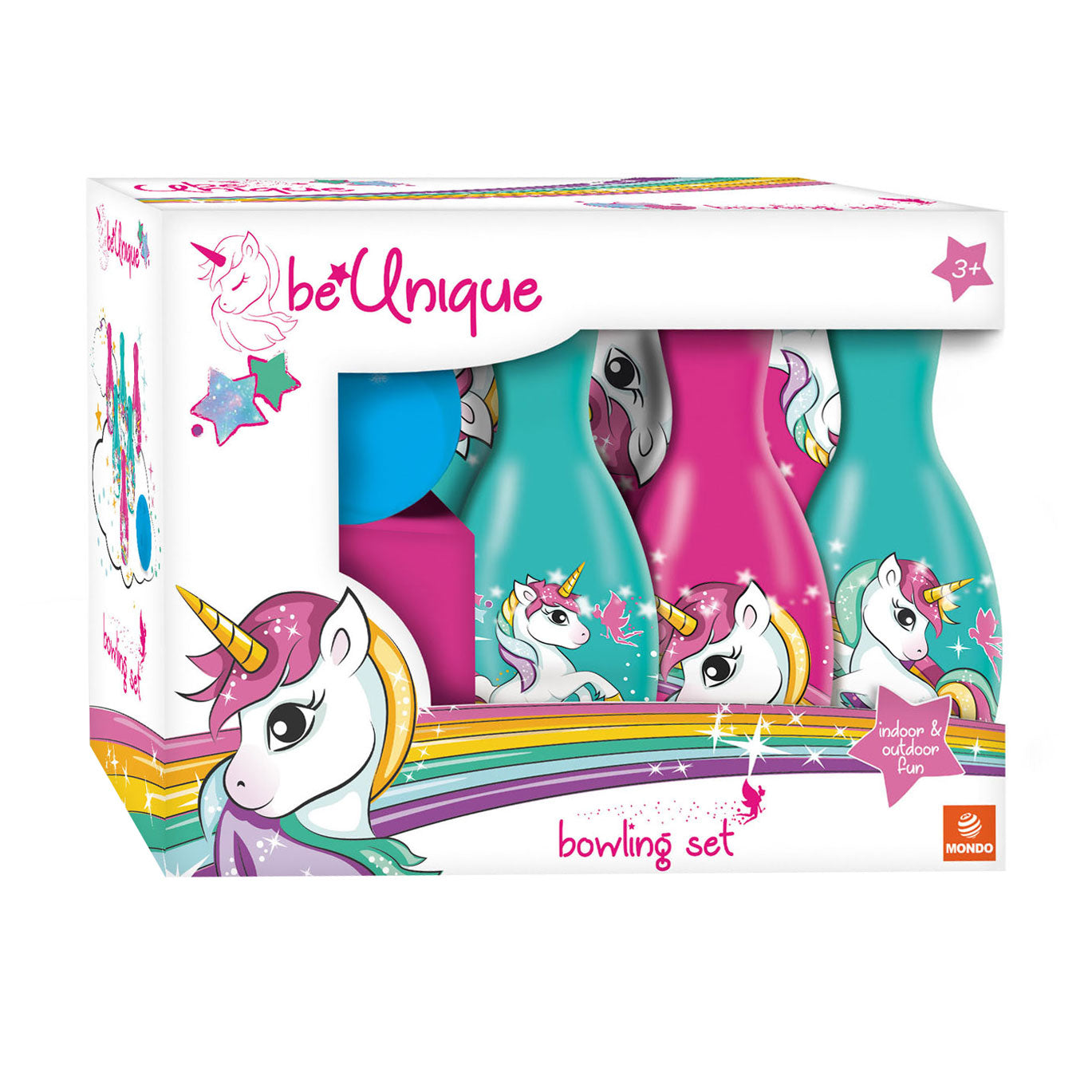 Mondo Bowling-Set Einhorn, 7-teilig.