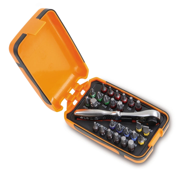 Beta Tools 860 C27 Ratschenschlüssel mit Schraubendreher-Bit-Set – 27-teilig in einer Box