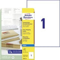 Inkjetetiketten avery j8567-25 210 x 297 mm transparant herplakbaar