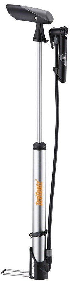 IceToolz Fußpumpe Veloclub 140 psi mit Manometer, Aluminium, A351