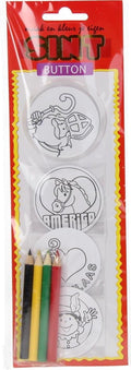 Ein Sinterklaas-Knopf mit einem 6 cm großen Weihnachtsgeschenk, inklusive Wimpelketten.