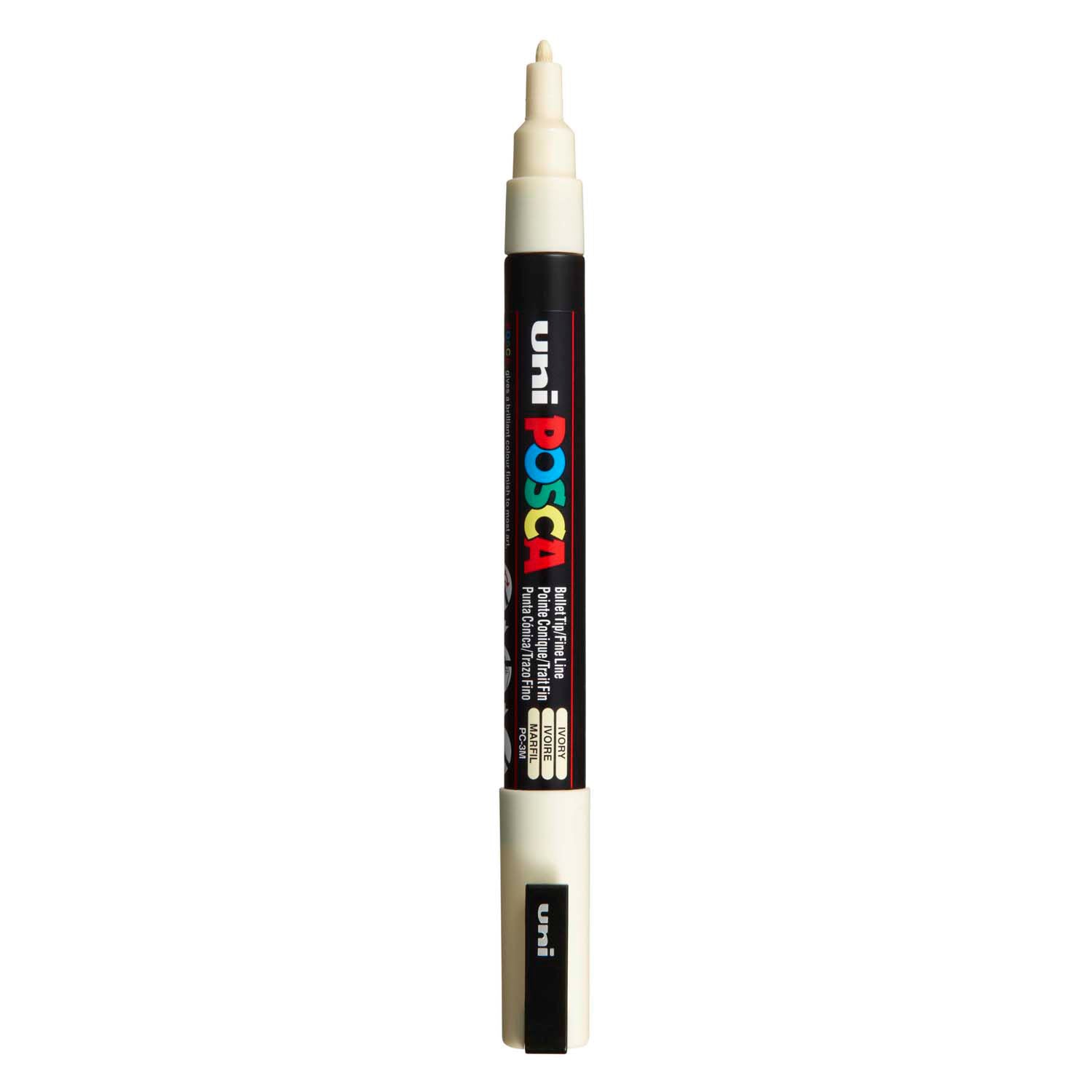 Uni Posca PC3M Acrylmarker, elfenbeinfarben – runde Spitze bis 1,3 mm
