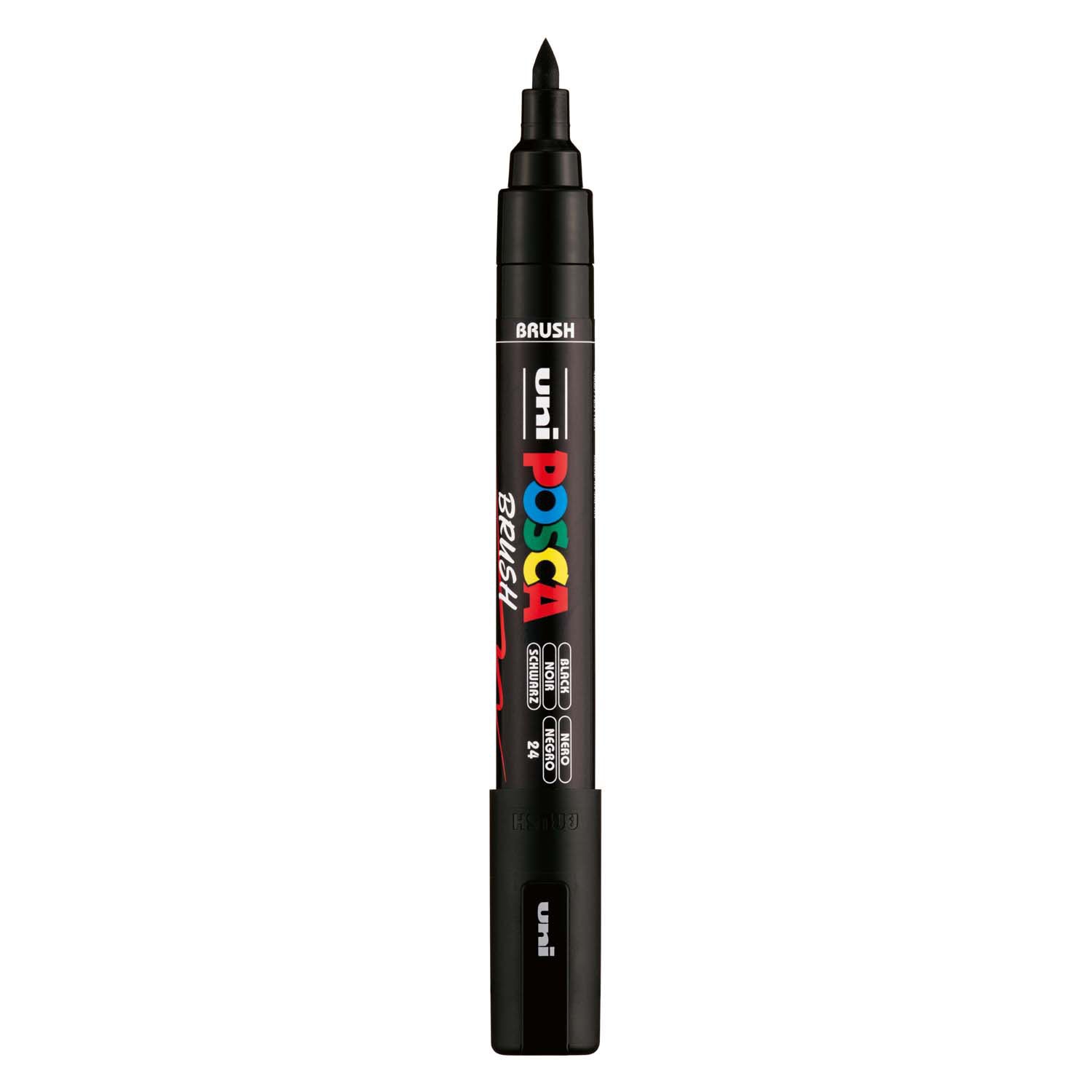 Posca uni brushmarker pc5br zwart - brushpunt 1-4 mm