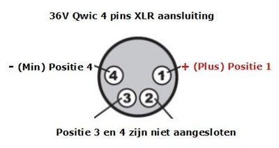 Van beijck acculader xlr 4-pins neutrik - o.a. quick - 36 volt 2 ah