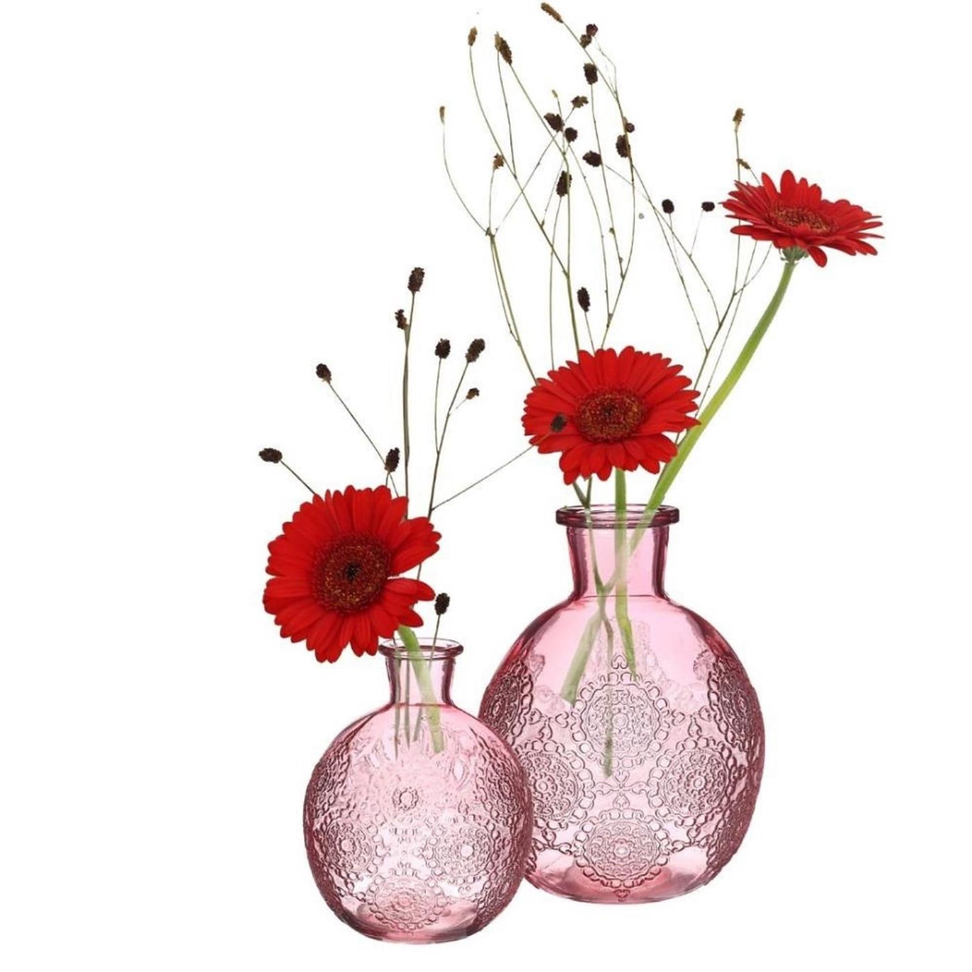 Ideas 4 seasons vaas bologna roze ø9,5xh12cm