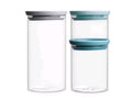 Brabantia voorraadpotten - stapelbaar - 0,3 0,6 1,1 l - glas