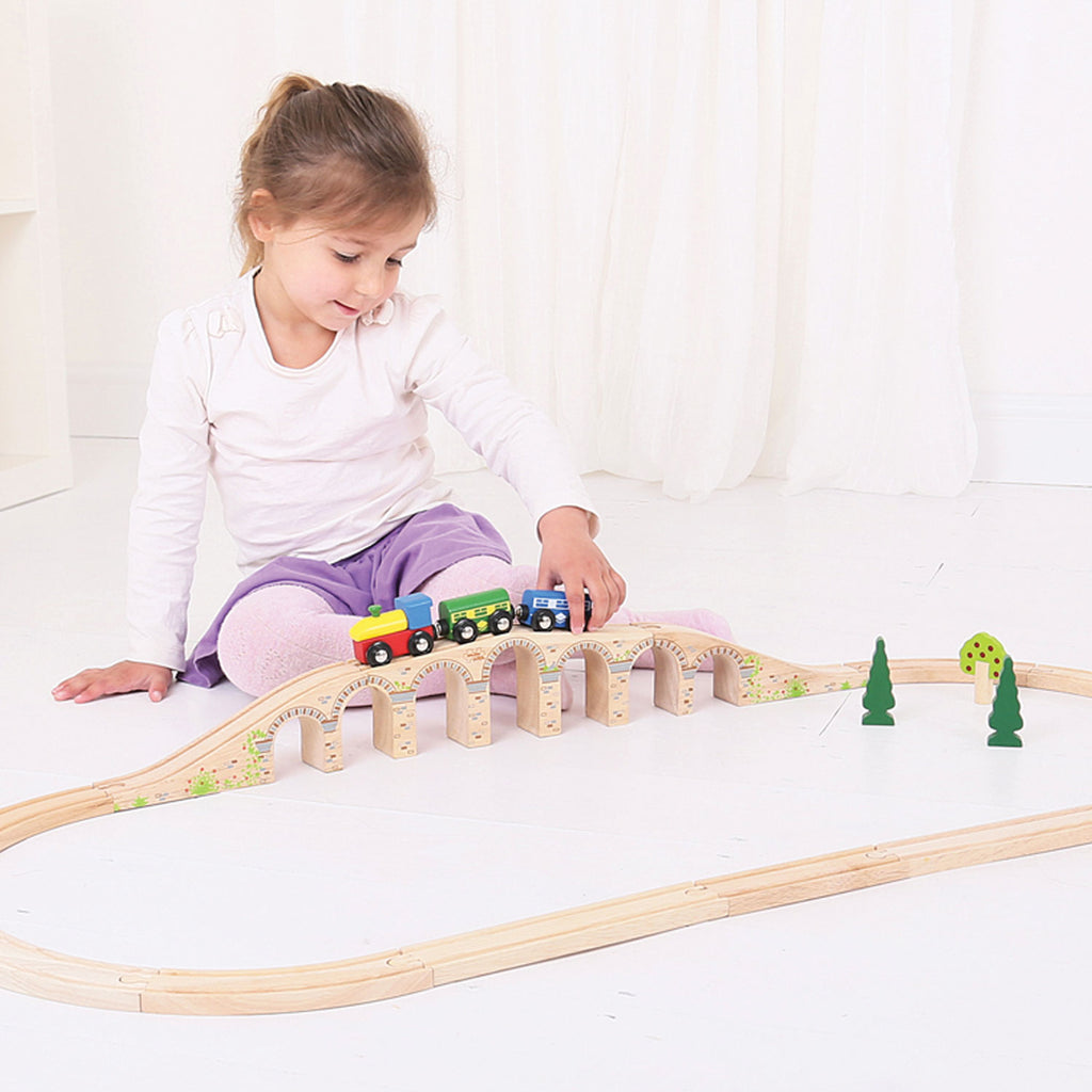 Bigjigs Holzschienen - Eisenbahnviadukt, 3 Stück.
