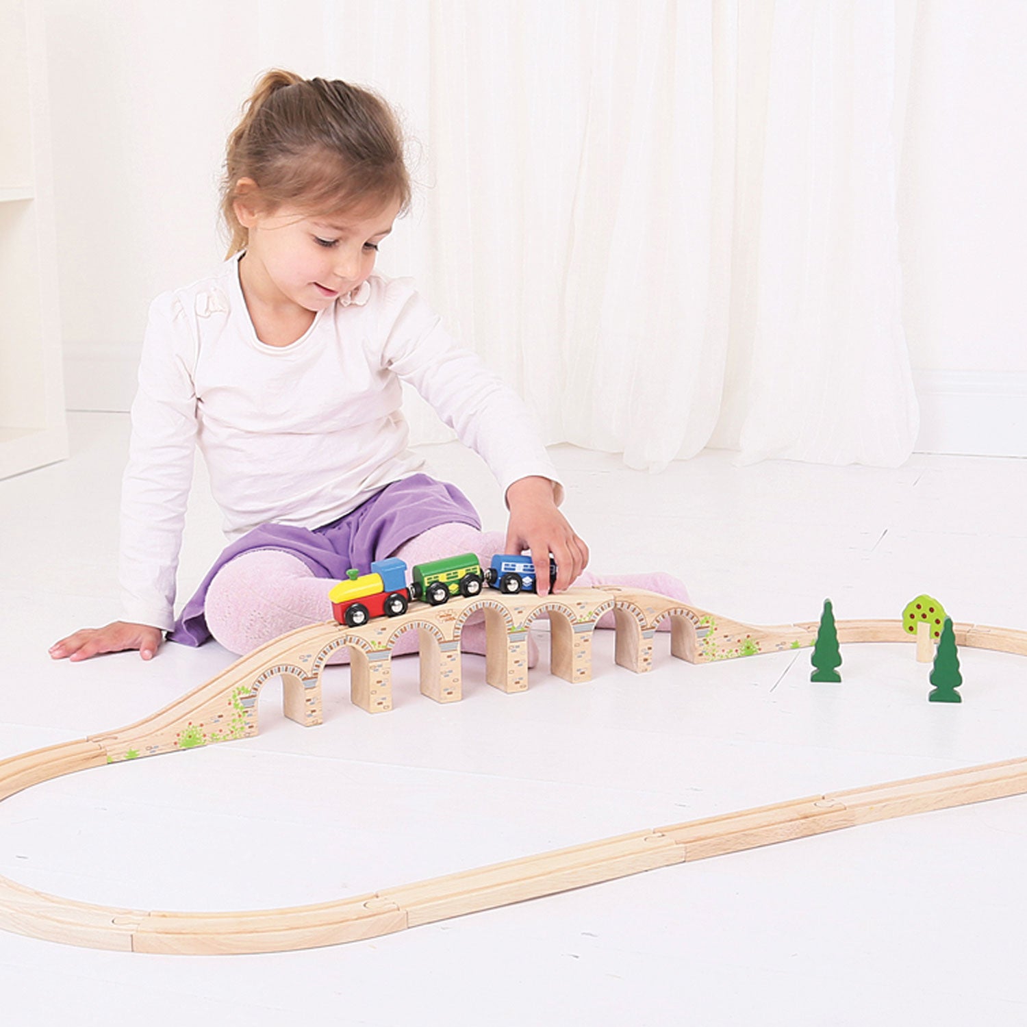 Bigjigs Holzschienen - Eisenbahnviadukt, 3 Stück.