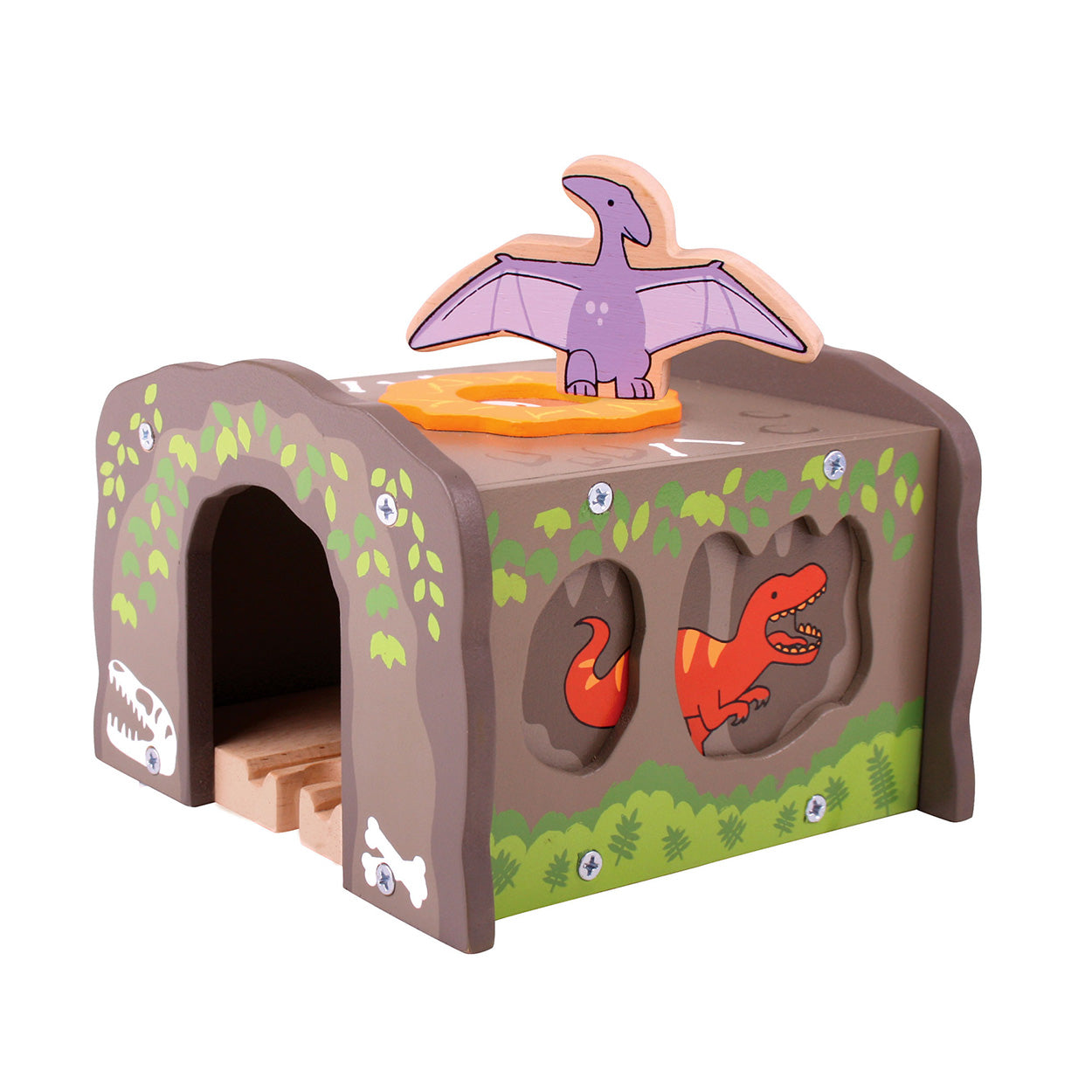 Bigjigs Holz-Dino-T-Rex-Zugtunnel