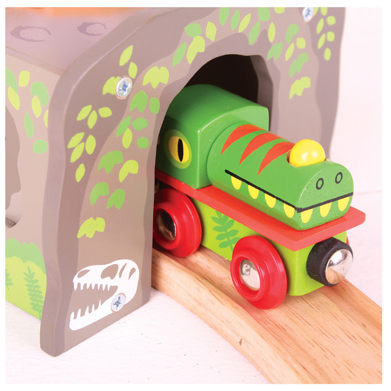 Bigjigs Holz-Dino-T-Rex-Zugtunnel