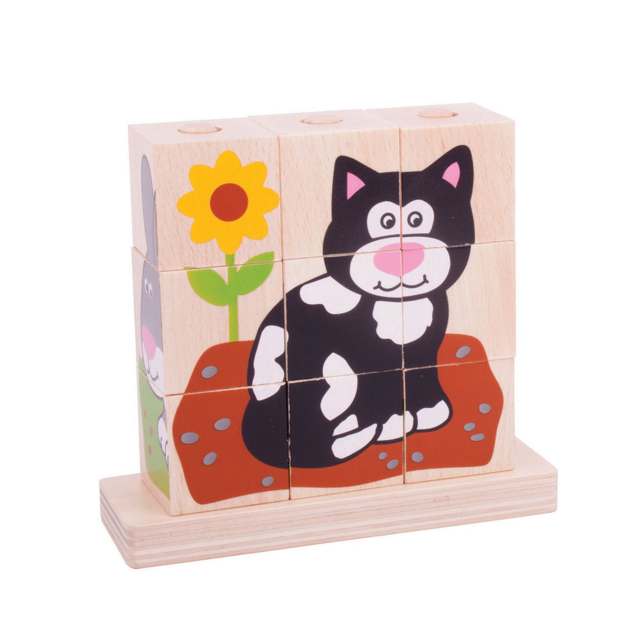 Bigjigs Holzbaustein-Puzzletiere, 10er-Pack