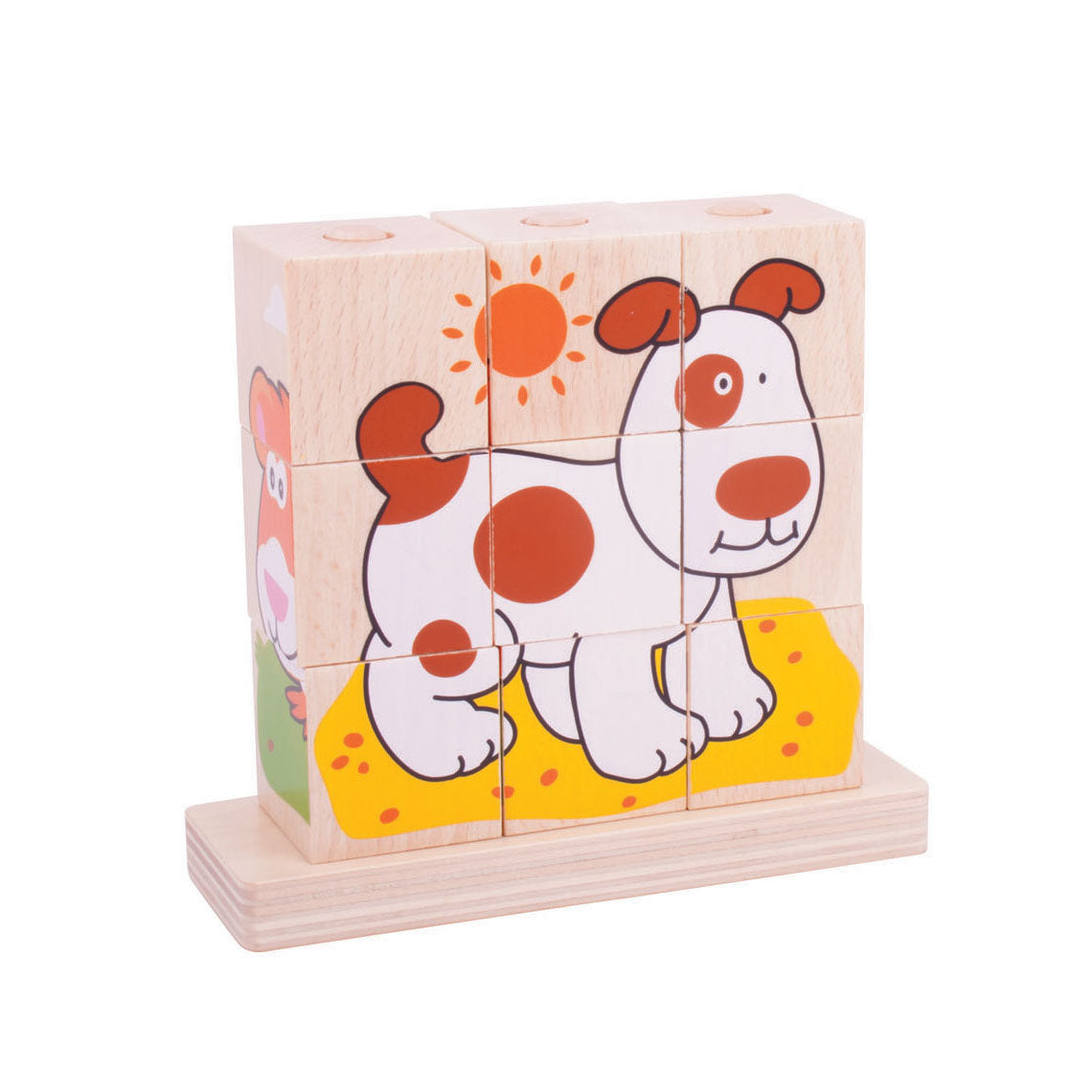 Bigjigs Holzbaustein-Puzzletiere, 10er-Pack