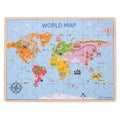 Bigjigs Weltkartenpuzzle aus Holz, 35 Teile.