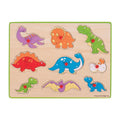 Bigjigs Holz-Steckpuzzle Dinos, 9-teilig.