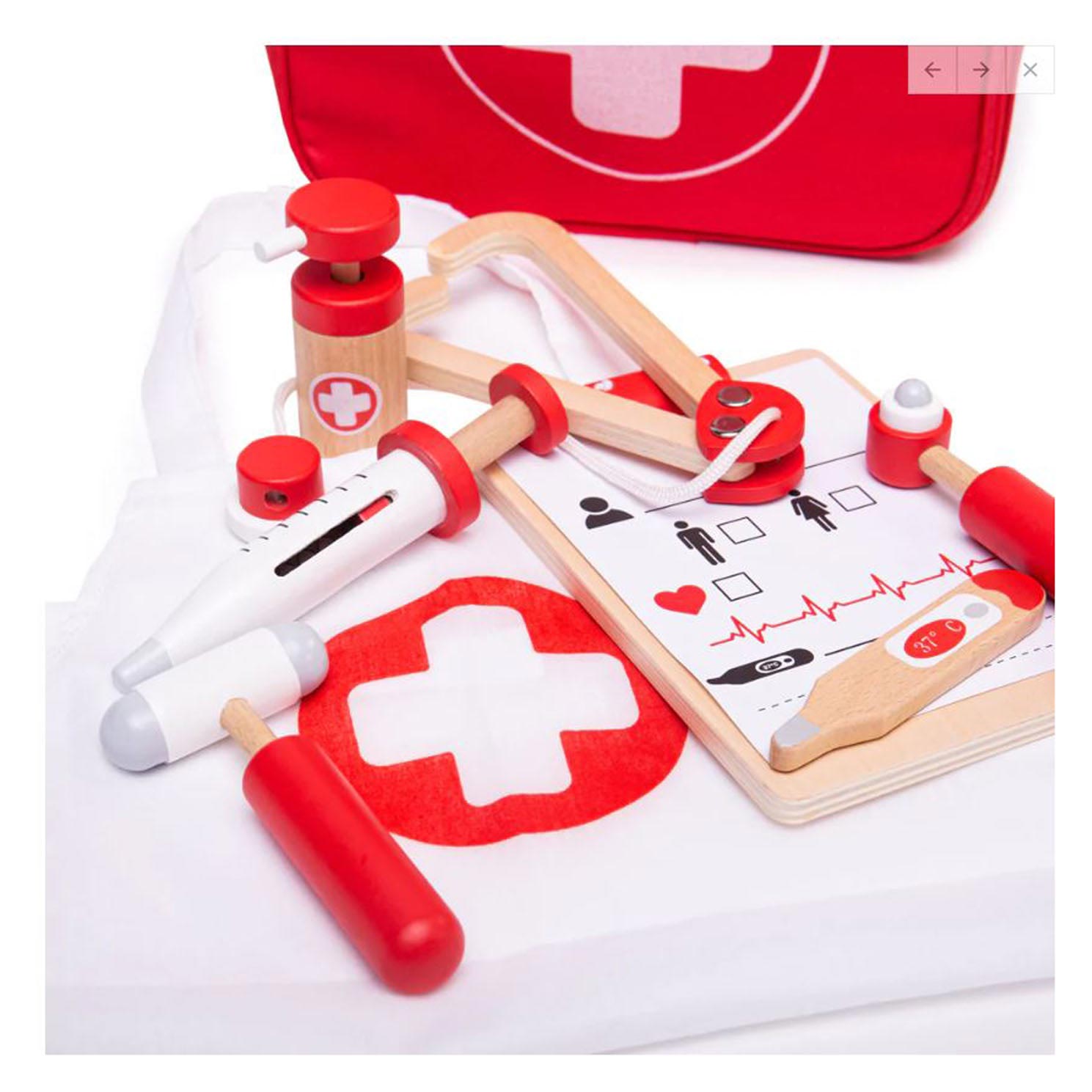 Bigjigs Arztkoffer aus Holz - 10-teilig.