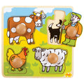 Bigjigs Holzpuzzle Bauernhof, 4-teilig.