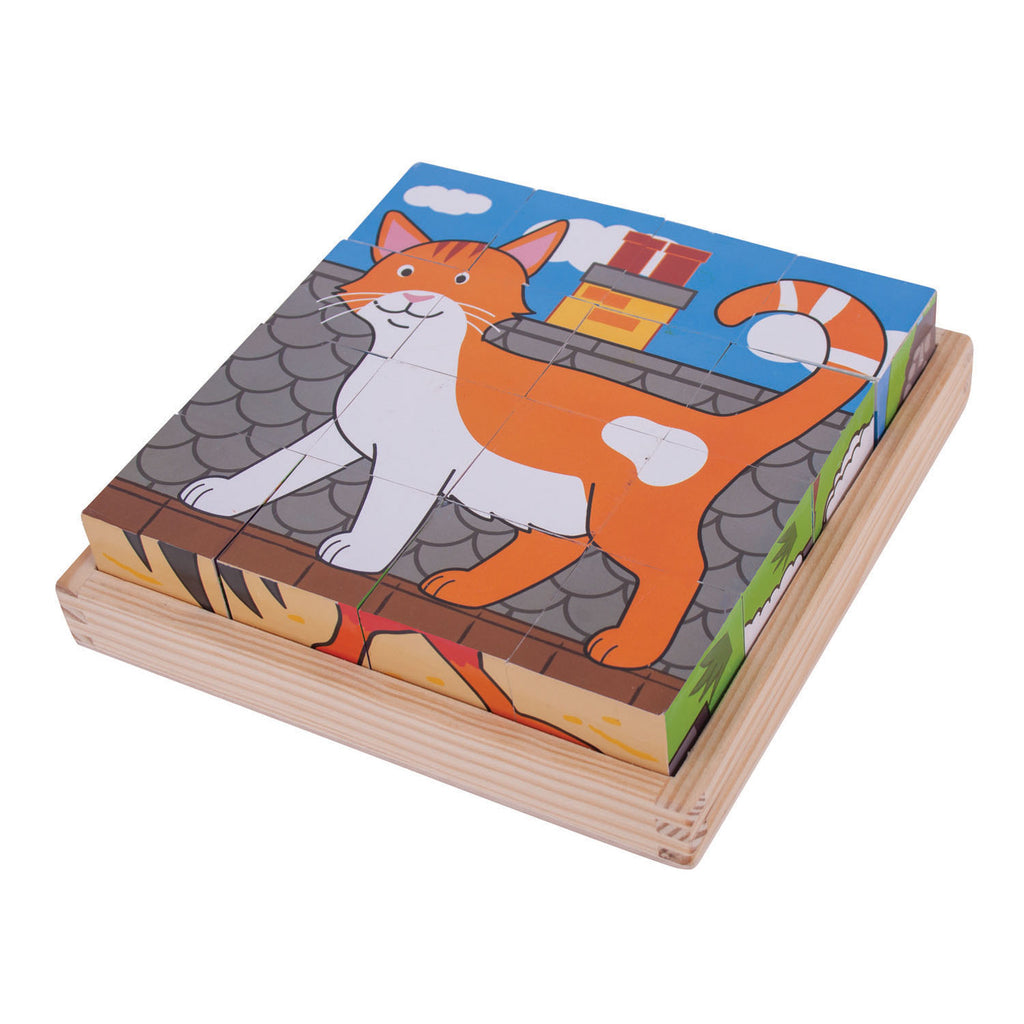 Bigjigs Holzbaustein-Puzzle Bauernhoftiere
