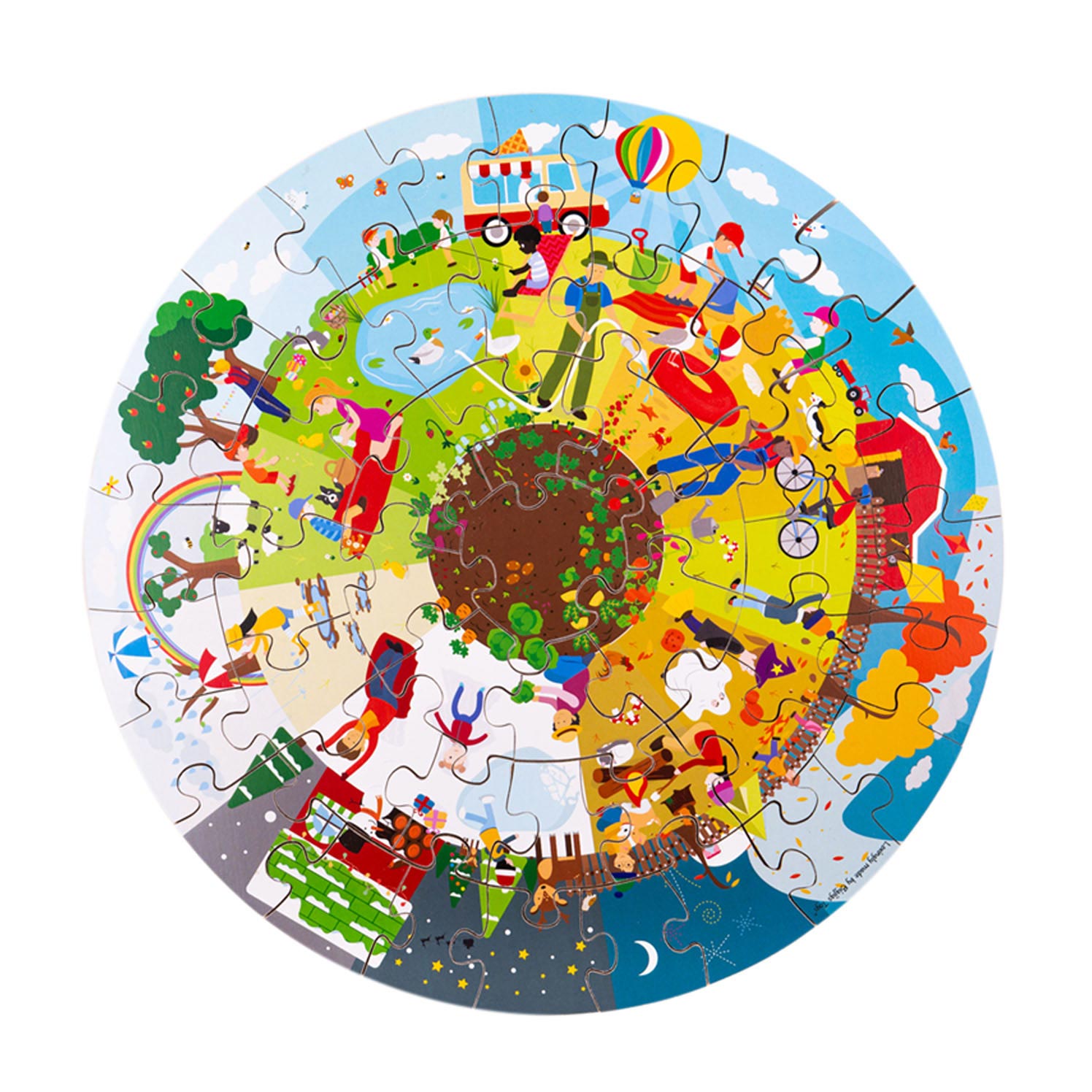 Bigjigs puzzel 4 seizoenen rond - 2+jr