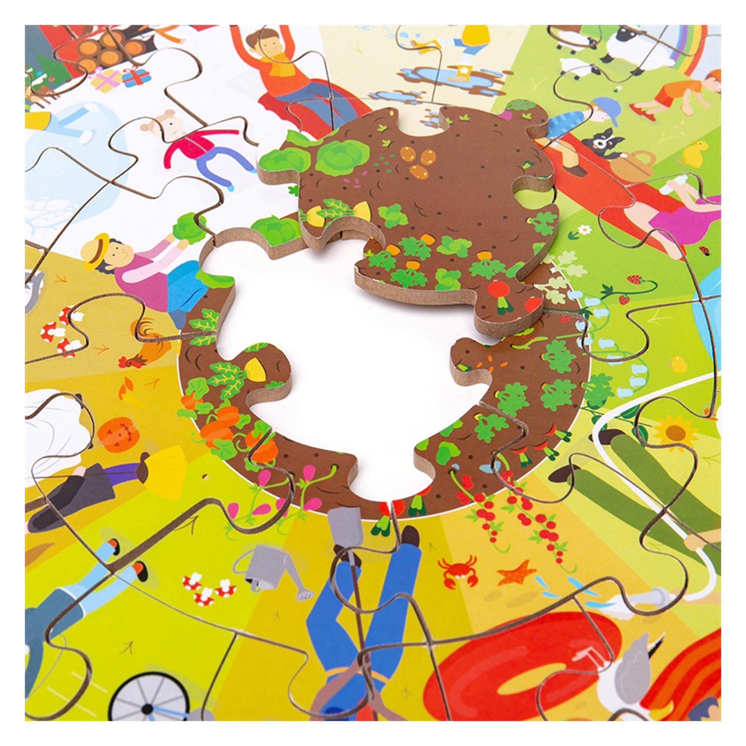 Bigjigs puzzel 4 seizoenen rond - 2+jr