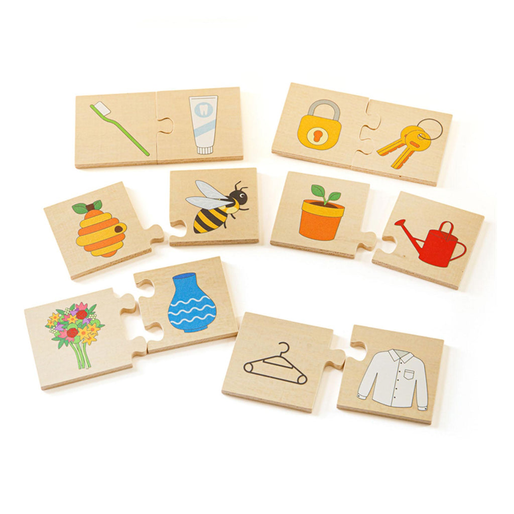 Bigjigs Holzpuzzle „Teile, die zusammenpassen“, 32 Teile.