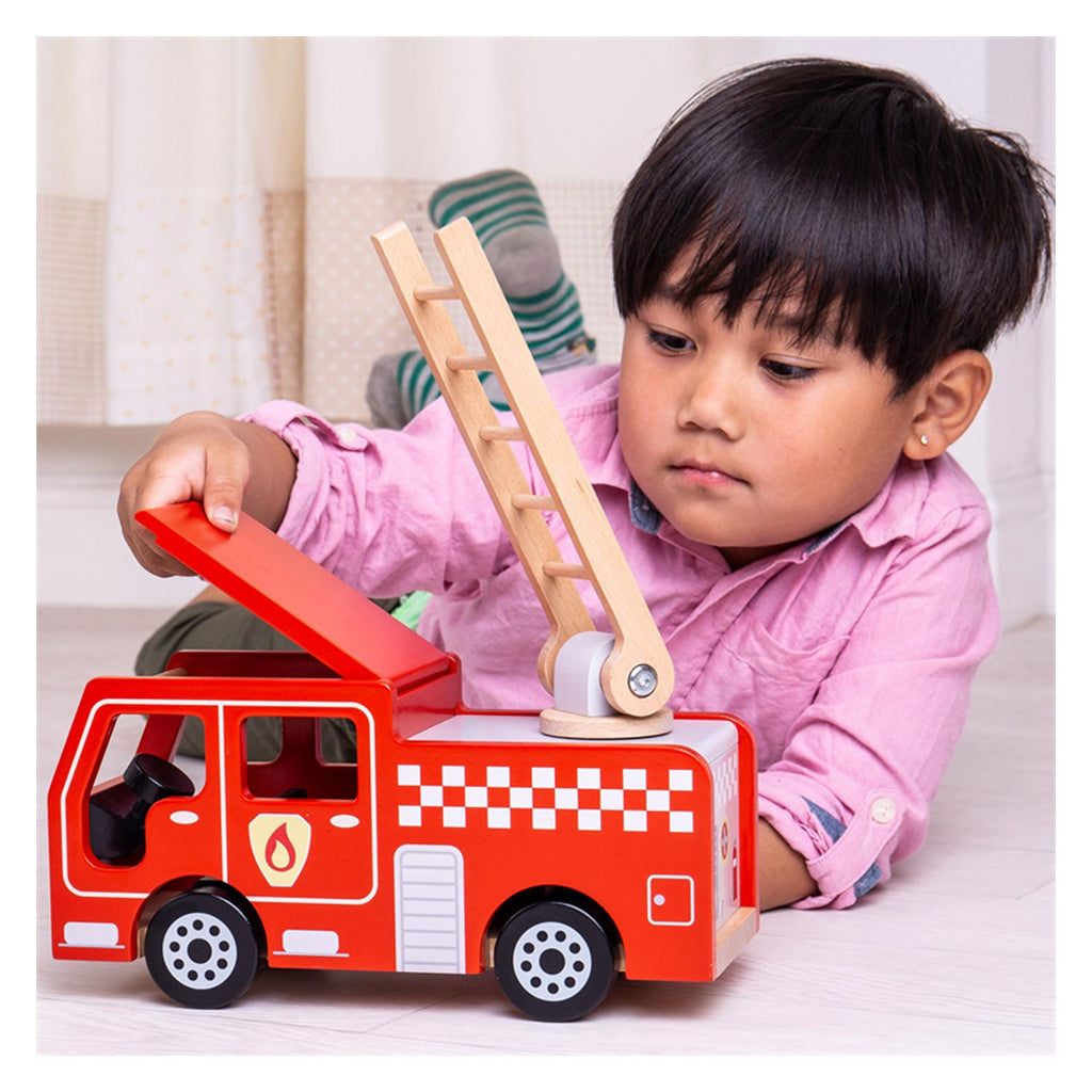 Bigjigs hölzernes Feuerwehrauto
