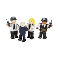 Tidlo Holzpuppenhaus-Puppen Polizei und Räuber, 4er-Set.