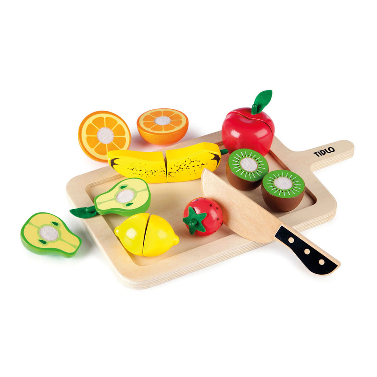 Tidlo Obstschneide-Spielset aus Holz, 16-teilig.