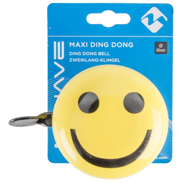 M-wave fietsbel ding-dong ø80mm - smiley yellow