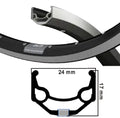 Ryde velg zac 19 schwarz silber 28 32 Löcher 14g etrto 622