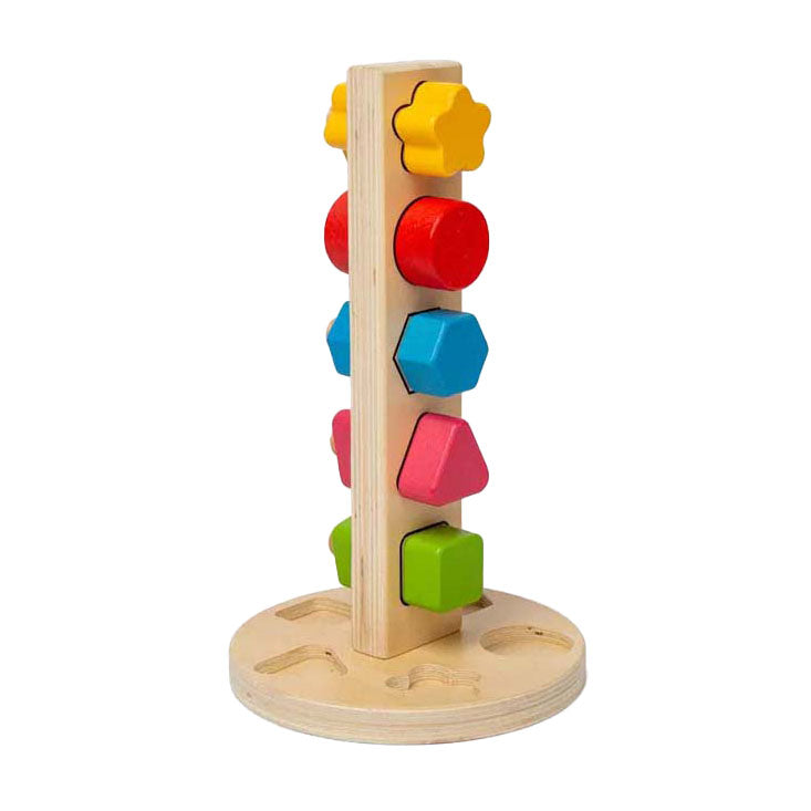Bigjigs Holz-Schrauben- und Mutternturm, 11-teilig.