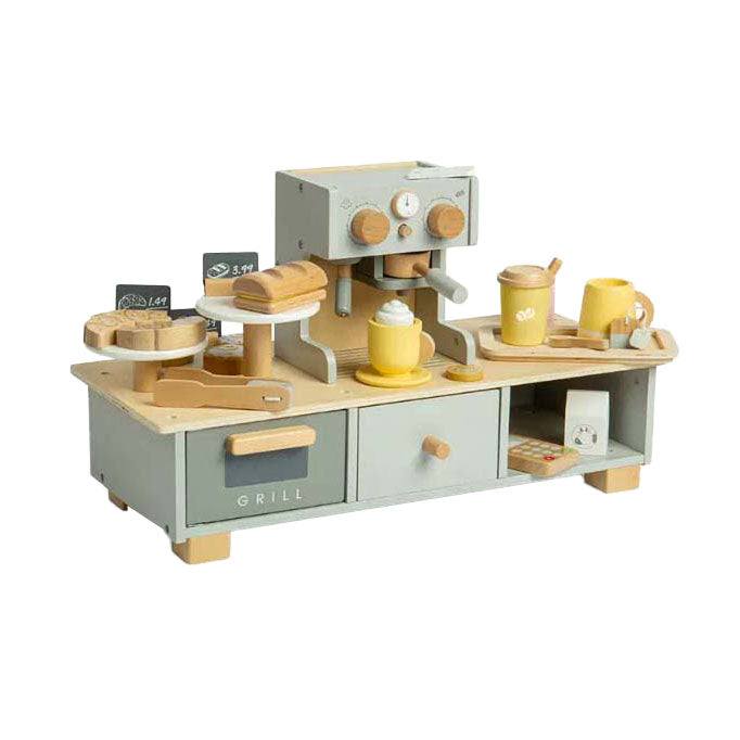 Bigjigs Spielset „Kaffeeecke“ aus Holz, 32-teilig.