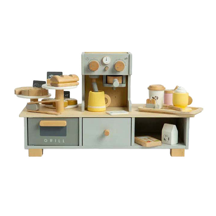 Bigjigs Spielset „Kaffeeecke“ aus Holz, 32-teilig.