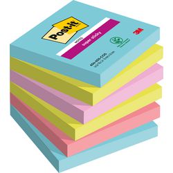 Post-it 3m memoblok miami, 76x76mm, assorti, pak à 6 stuks