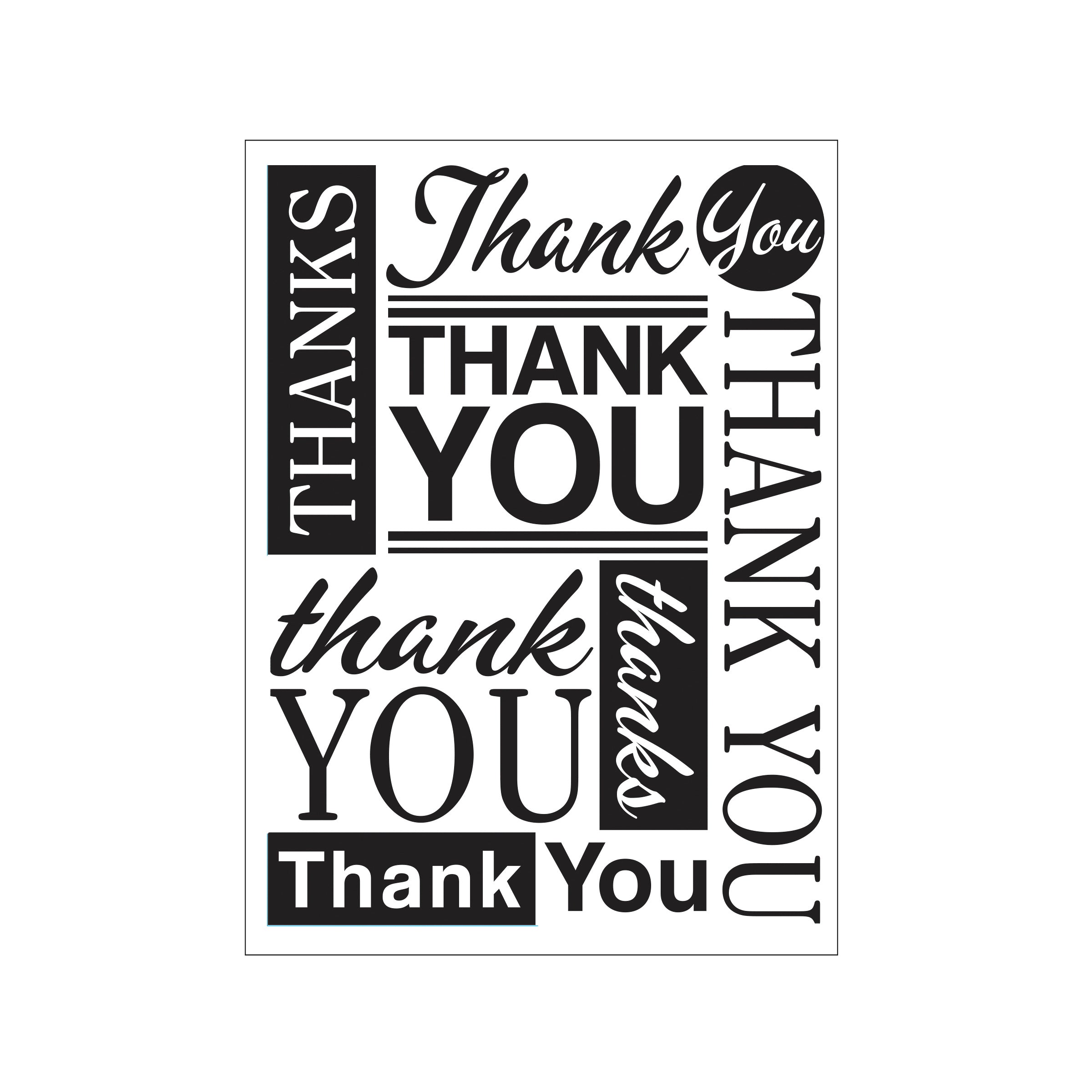 Darice • embossing sjabloon verspreid thank you lettertypen