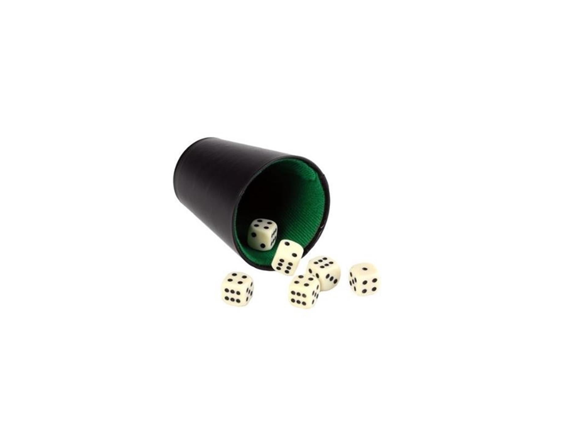 Longfield pokerbeker 9 cm zwart kunstleer