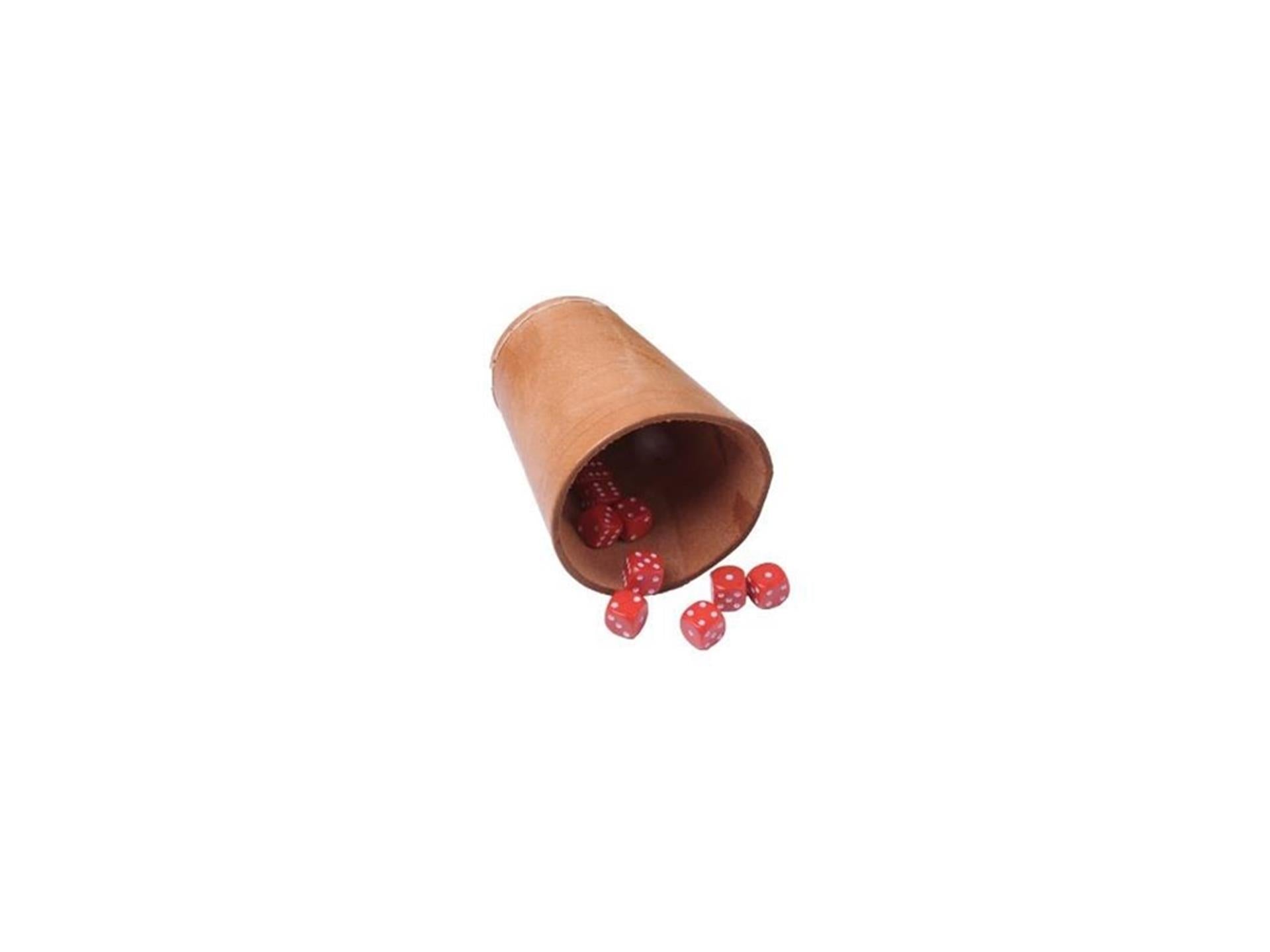 Longfield dobbelbeker10 cm bruin leder (excl. dobbelstenen)