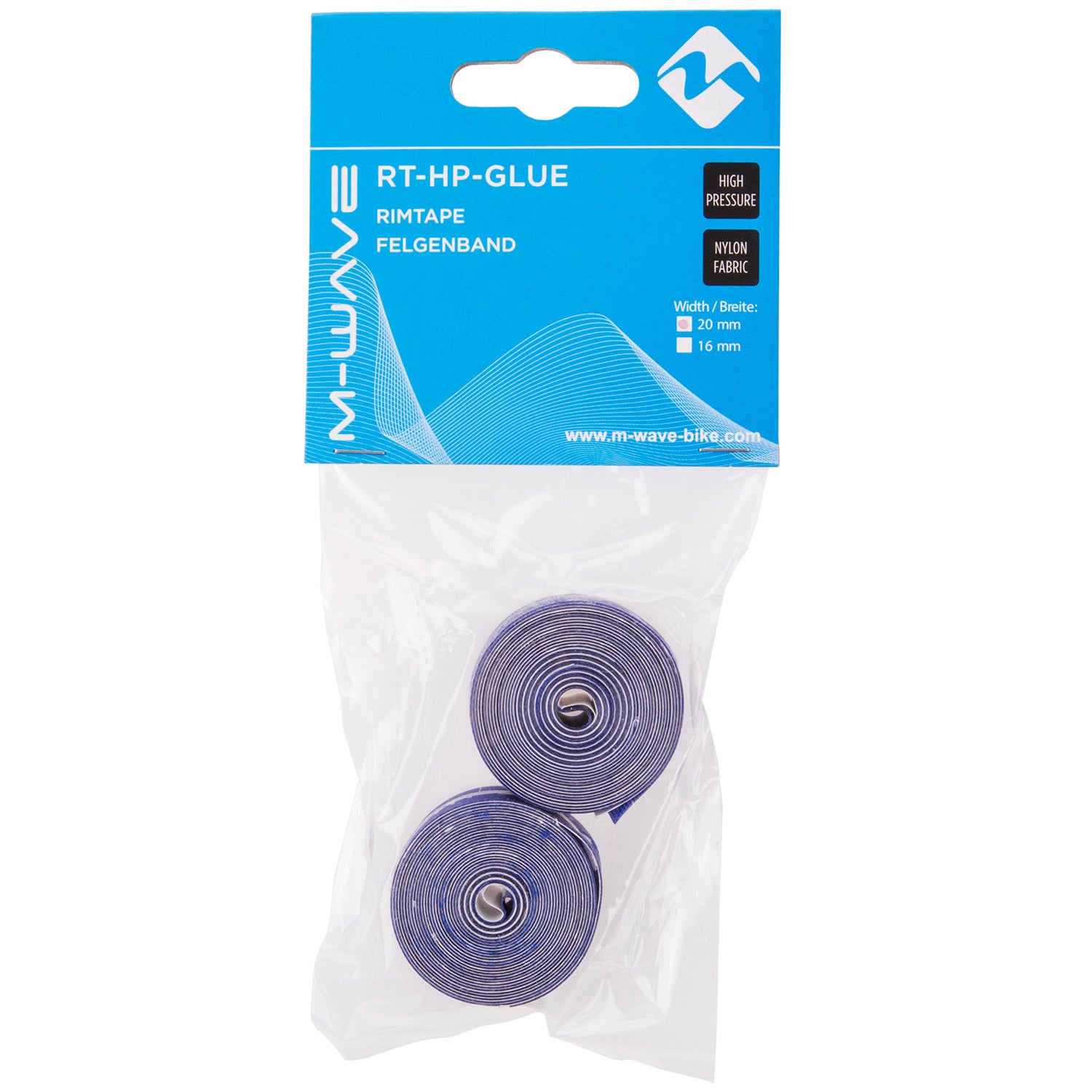 Felgenband 12-29 M-Wave RT-HP-Kleber Hochdruck 20 mm - blau (1 Satz)