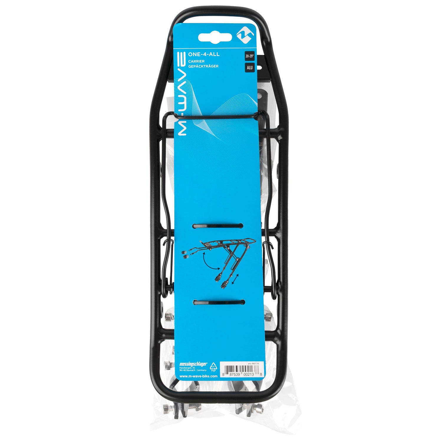 M-wave achterdrager 20-29 one-4-all - zwart