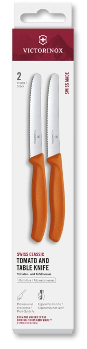 Victorinox tomatenmes 2st oranje kartel