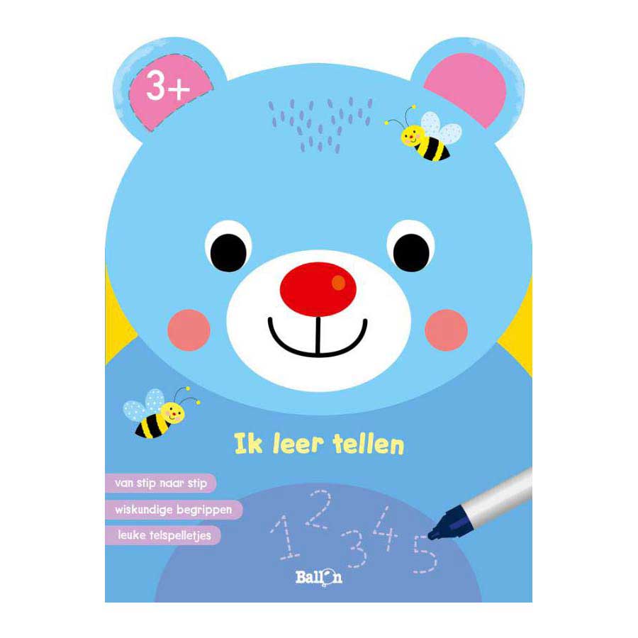 Standaard uitgeverij ik leer tellen, wipe and clean dieren 3+