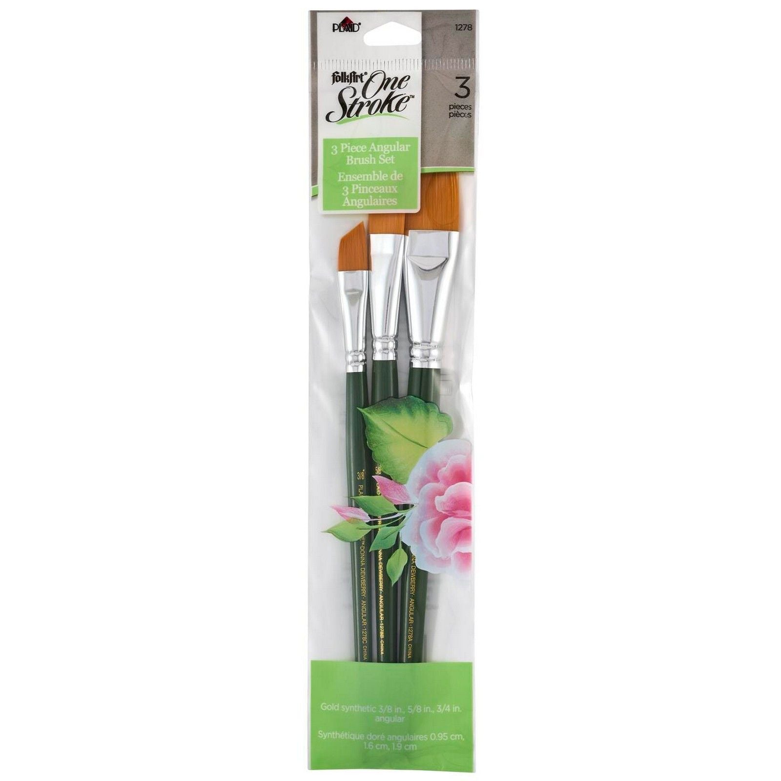 Folkart • one stroke brush sets angle brush set 3x