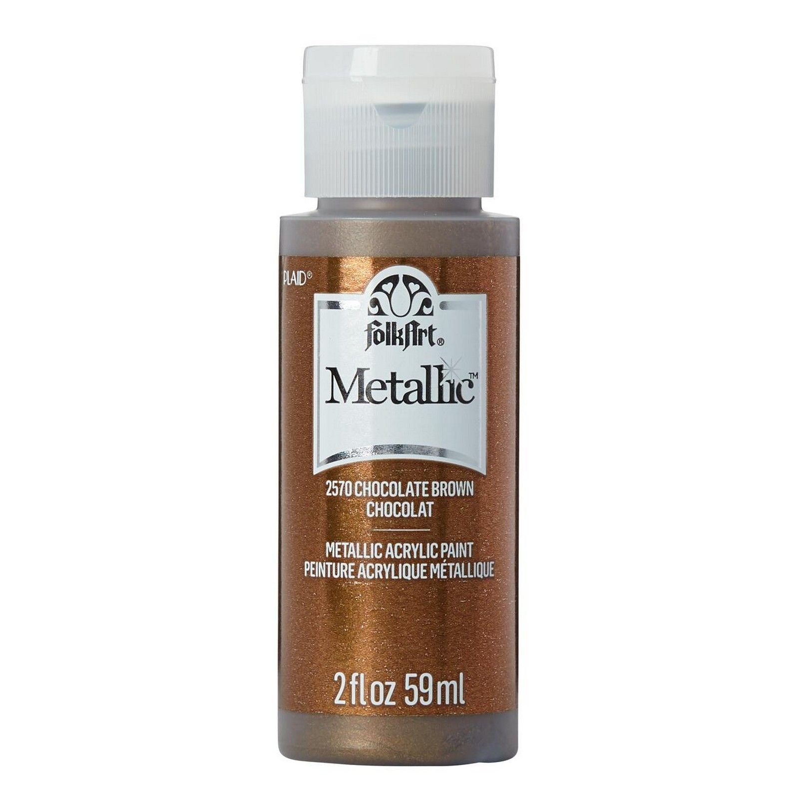 Folkart • metallic acrylic paint chocolate brown 59ml