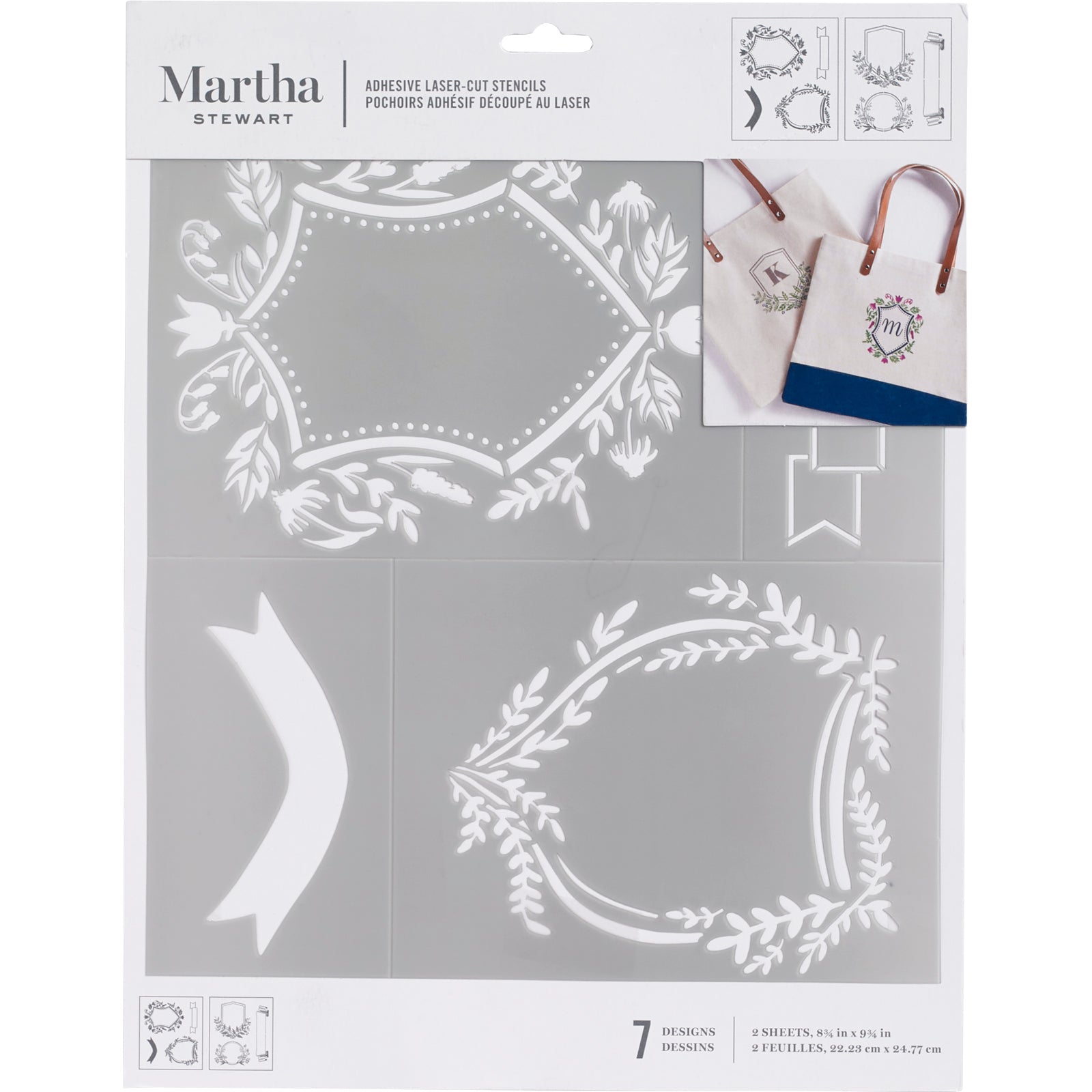 Martha stewart • zelfklevend stencil crest 2stuks