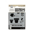 Folkart • stencil bloempot x3