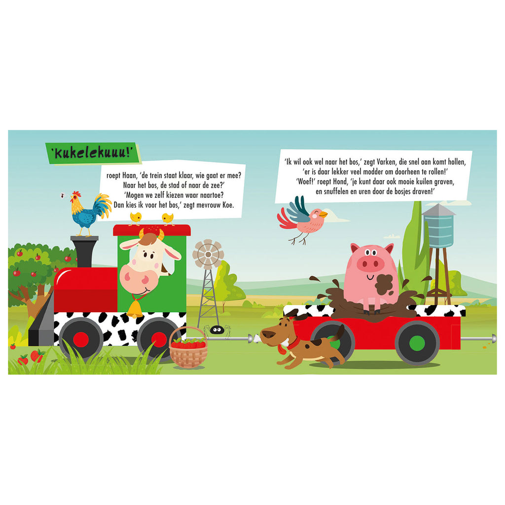 Lantaarn Publishers Buch und Puzzle Zug Bauernhoftiere