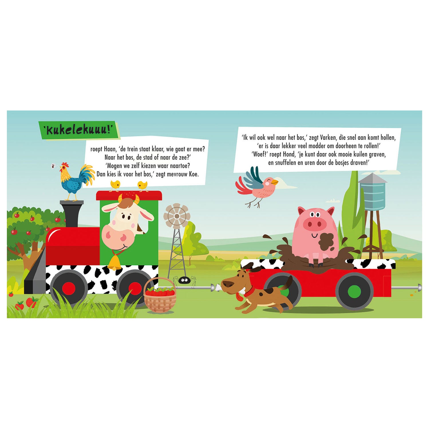 Lantaarn Publishers Buch und Puzzle Zug Bauernhoftiere