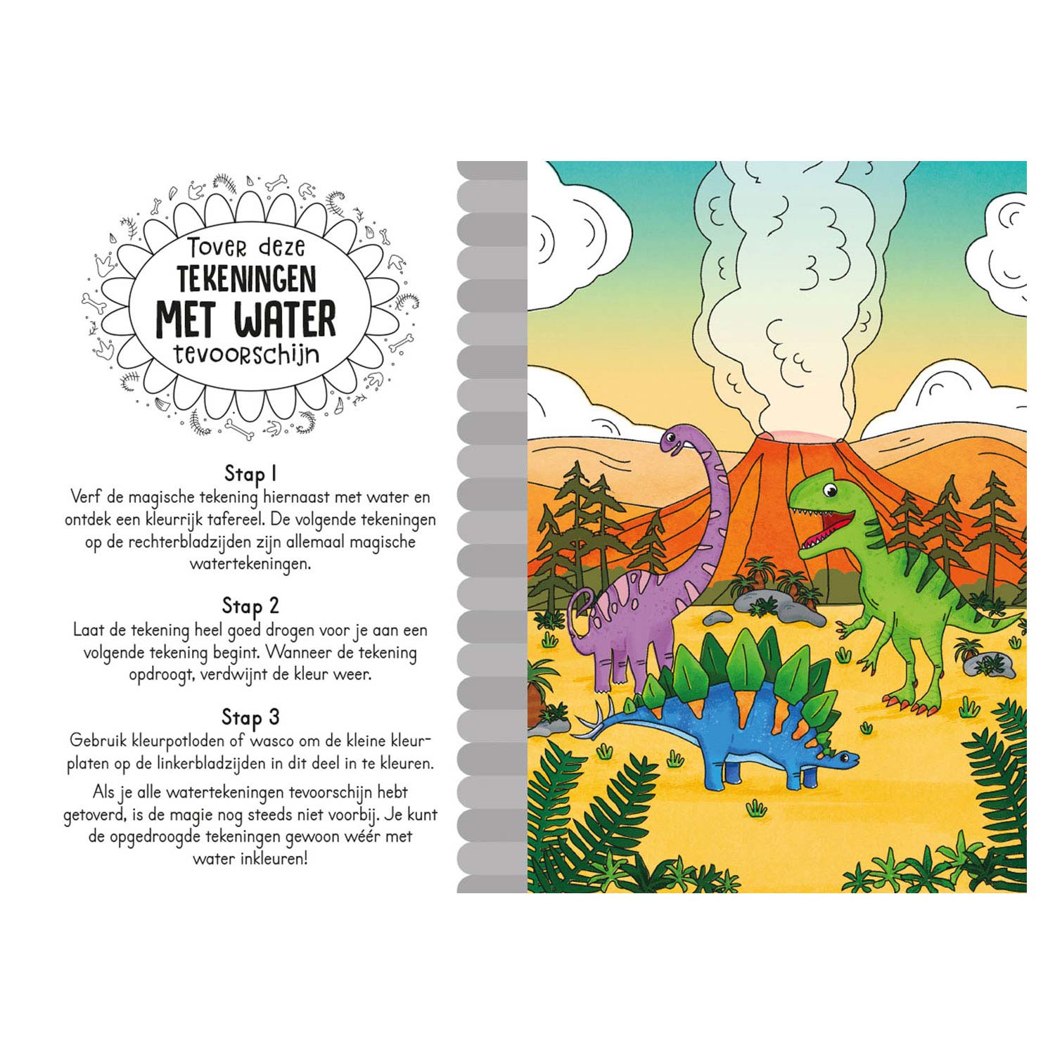 Magisch waterkleurboek - Dino's