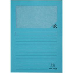 Exacompta forever® pak van 100 venstermappen 120g m2 - 22x31cm voor a4 - lichtblauw - 50106e