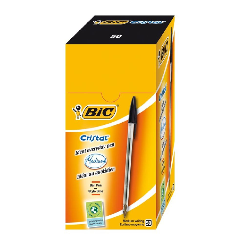 Bic cristal balpen zwart 50 stuks